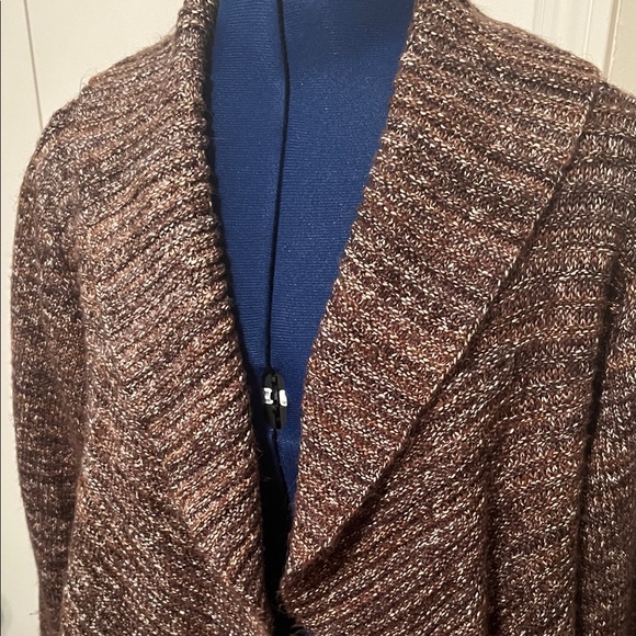 Dressbarn Brown Open Front Waterfall Cardigan Sweater| Cotton Blend | Size 22/24 - Picture 5 of 12